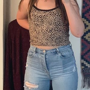 🚫sold on curtsy🚫brandy melville cheetah tank